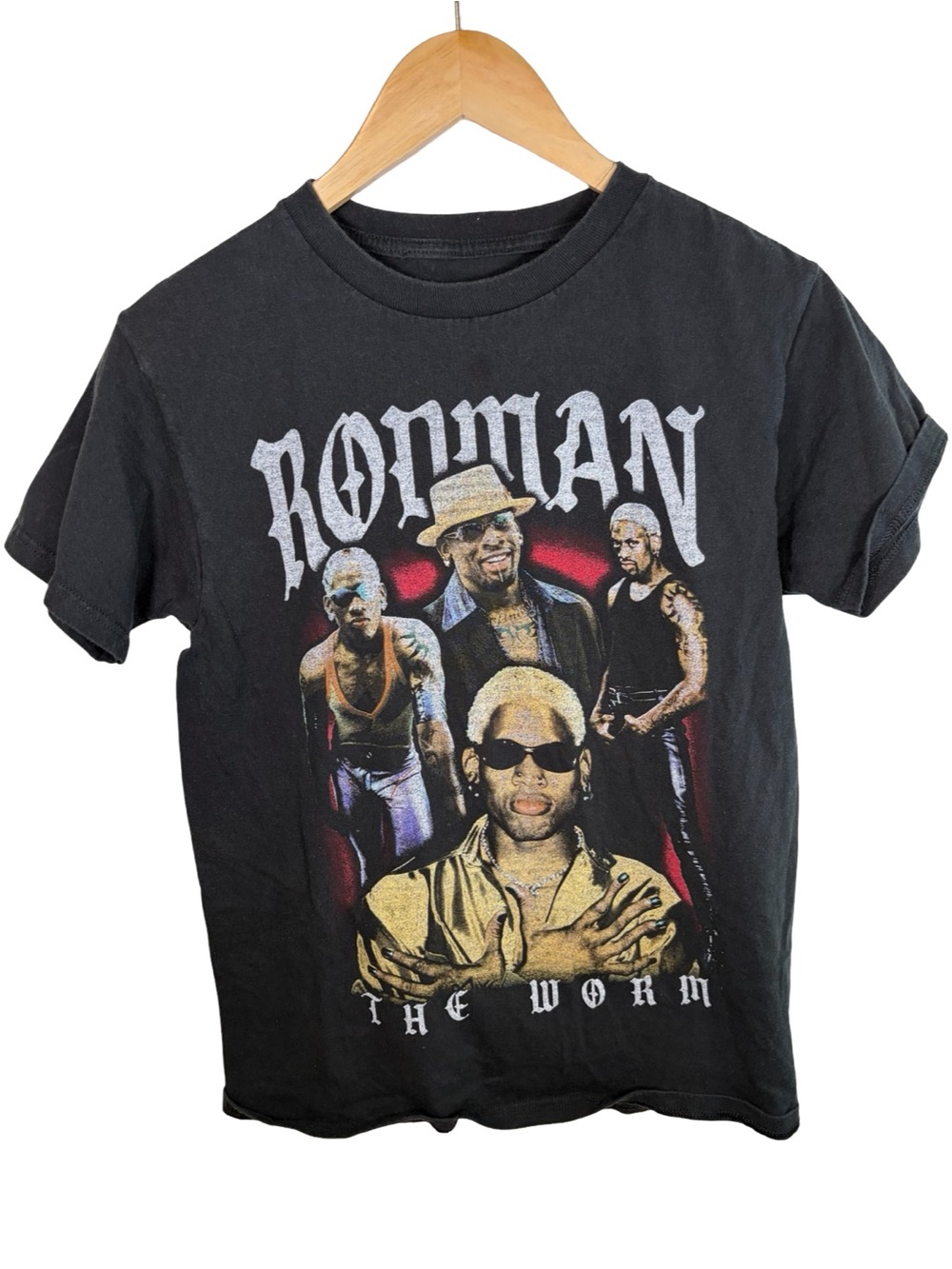 Dennis Rodman the worm black short sleeve t shirt vintage size small